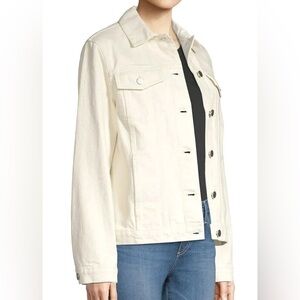 Theory Best Friend White Denim Trucker Jacket - Size Medium